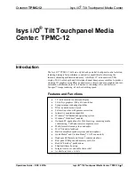 Preview for 5 page of Crestron TPMC-12 Isys i/O Operation Manual