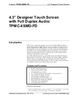 Предварительный просмотр 5 страницы Crestron TPMC-4SMD-FD Installation & Operation Manual