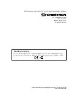 Preview for 2 page of Crestron TPS-6X-DS-C Operation Manual