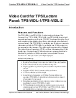 Предварительный просмотр 5 страницы Crestron TPS-VIDL-1 Operations & Installation Manual