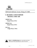 Cretors CMD 100 User Manual предпросмотр