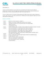 Preview for 2 page of CRH CRL GLASS-CHECK PRO GC3001 Operating Manual