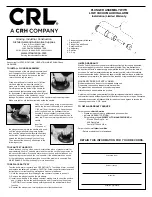 Preview for 2 page of CRH CRL W4950WBP Instructions Manual