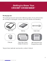 Preview for 3 page of Cricket Crosswave Getting To Know Manual