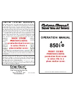 Crime Guard 850i Operation Manual preview