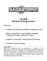 CrimeStopper BackStopper CA-5005 Install Manual preview