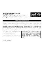 Preview for 1 page of CrimeStopper Cool Start RS-1405DP Operating Instructions Manual