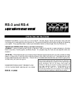 Предварительный просмотр 1 страницы CrimeStopper Cool Start RS-3 Operating Instructions Manual