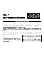 CrimeStopper Cool Start RS-7 Operating Instructions Manual предпросмотр