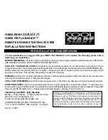 CrimeStopper CoolStart RS-900 Installation Instructions Manual preview