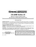 CrimeStopper CS-2000.III Installation And Operating Instructions Manual предпросмотр