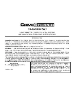 Preview for 1 page of CrimeStopper CS-2000DP-TW2 Installation & Operating Instructions Manual