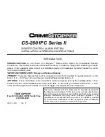 CrimeStopper CS-2001.FC.II Installation & Operating Instructions Manual preview