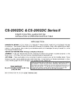 Preview for 1 page of CrimeStopper CS-2002 Installation And Operating Instructions Manual