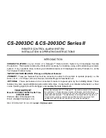 Preview for 1 page of CrimeStopper CS-2003DC II Series Installation & Operating Instructions Manual