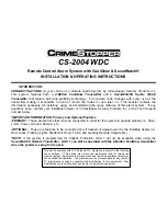 CrimeStopper CS-2004 WDC Installation And Operating Instructions Manual preview