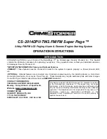 CrimeStopper CS-2014.DPII.FM.TW2 Operation Instructions Manual preview