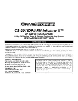 CrimeStopper CS-2016DPII-FM Informer II Operating Instructions Manual preview