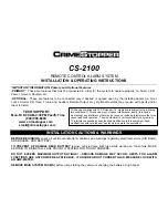 CrimeStopper CS-2100 Installation & Operating Instructions Manual предпросмотр