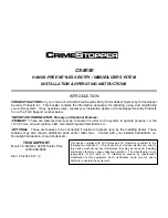 CrimeStopper CS-8050 Installation & Operating Instructions Manual preview