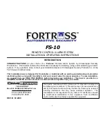 CrimeStopper Fortress FS-10 Installation & Operating Instructions Manual preview