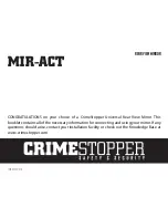 Предварительный просмотр 1 страницы CrimeStopper MIR-ACT User Manual