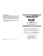 Предварительный просмотр 1 страницы CrimeStopper Rage CS-2009 Operating And Owners Manual