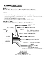 CrimeStopper RS-300 Installation Manual preview