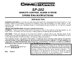 Preview for 1 page of CrimeStopper SP-202 Operating Instructions Manual