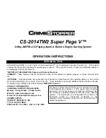 CrimeStopper Super Page V CS-2014TW2 Operation Instructions Manual preview