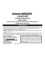 CrimeStopper Super Rage CS-2011DP Operation Instructions Manual preview