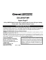 CrimeStopper Super Rage CS-2012TW1 Operating Instructions Manual preview