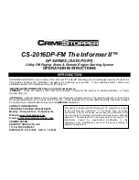 Предварительный просмотр 1 страницы CrimeStopper The Informer II CS-2016DP-FM Operation Instructions Manual