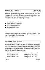 Предварительный просмотр 3 страницы Crimson CS640E Instruction Manual