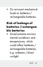 Preview for 63 page of Crivit 307553 Operation And Safety Notes