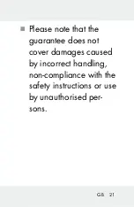 Preview for 21 page of Crivit HG00734A Operation And Safety Notes