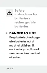 Preview for 22 page of Crivit HG00734A Operation And Safety Notes