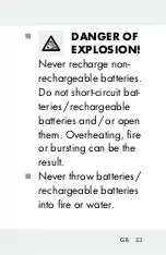 Preview for 23 page of Crivit HG00734A Operation And Safety Notes