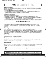 Preview for 8 page of CRL MFT1 Set Up And Operating Instructions Manual