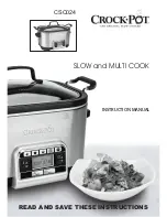 Предварительный просмотр 1 страницы Crock-Pot CSC024 Instruction Manual