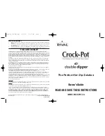 Preview for 1 page of Crock-Pot DOUBLE DIPPER - MANUEL 2 Owner'S Manual