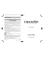 Crock-Pot DOUBLE DIPPER Owner'S Manual предпросмотр