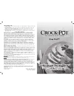 Crock-Pot ONE POT Owner'S Manual preview