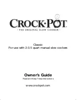 Preview for 1 page of Crock-Pot SCR250 Owner'S Manual