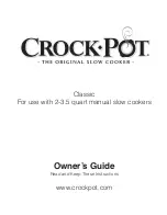 Preview for 1 page of Crock-Pot SCR300-SS User Manual