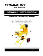 Предварительный просмотр 1 страницы Crommelins CBS114E Operation & Instruction Manual