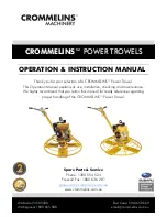 Preview for 1 page of Crommelins CPT24S Operation & Instruction Manual