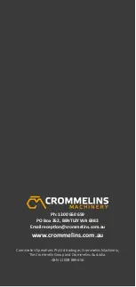 Preview for 21 page of Crommelins Cromtech 7000ie Operation Manual