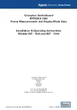 Preview for 2 page of Crompton Tyco Electronics SWITCHBOARD INTEGRA 1540 Installation And Operating Instructions Manual