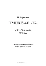 Preview for 1 page of Cronyx FMUX/S-4E1-E2 Installation And Operation Manual